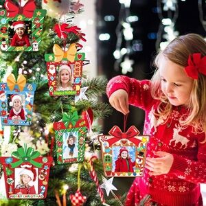 Christmas Tree Ornaments 3 pc Holiday Decor picture frame